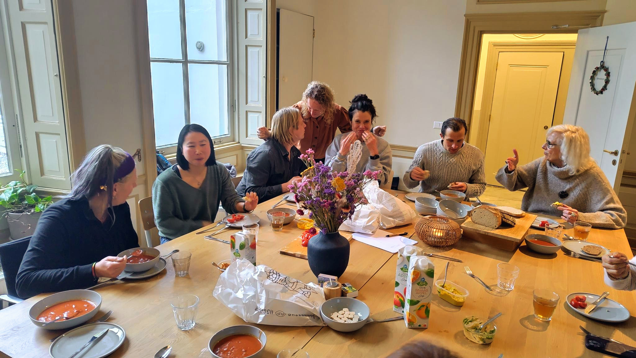 Team members connecting during a team coaching session